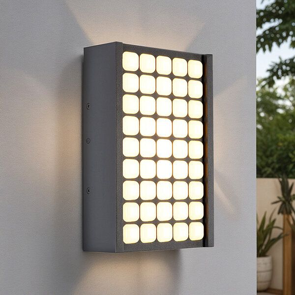 Utomhusvägglampa Melina - svart med integrerad LED