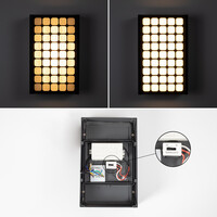 Utomhusvägglampa Melina - svart med integrerad LED
