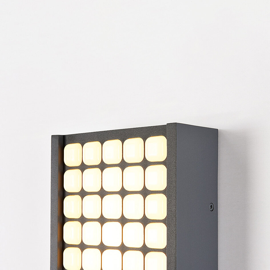 Utomhusvägglampa Melina - svart med integrerad LED