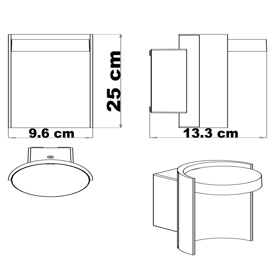 Utomhusvägglampa Rena - med integrerad LED