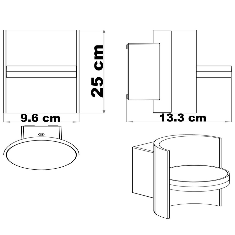 Utomhusvägglampa Rhoda - med integrerad LED