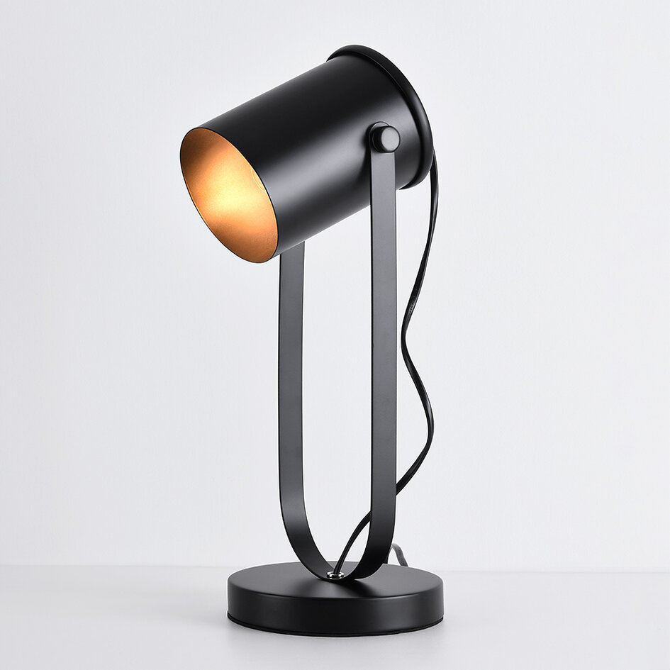 Bordslampa Joshua - svart med vinklingsbar skärm