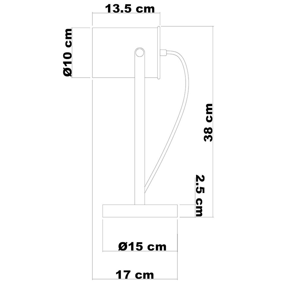 Bordslampa Joshua - svart med vinklingsbar skärm
