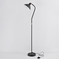 Golvlampa Freddie i svart med vinkelbar skärm