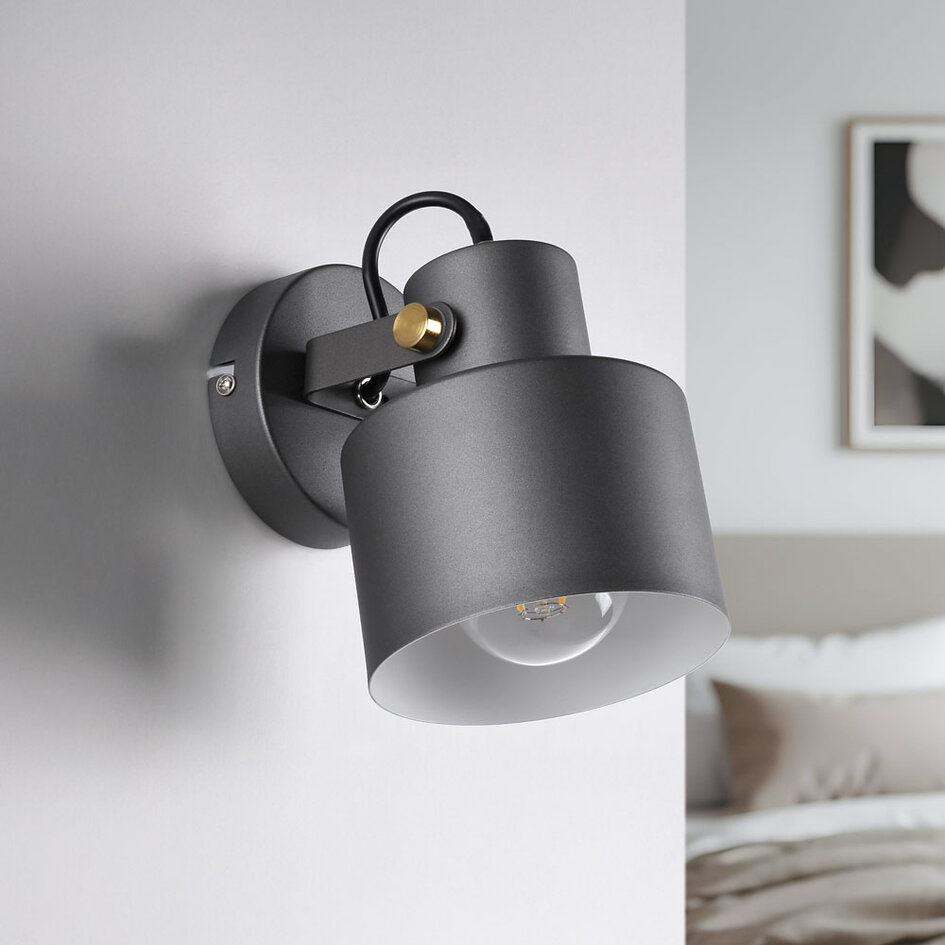 Vinkelbar vägglampa Alfie i grått