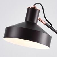 Bordslampa Phoebe - kaffebrun med bronsdetaljer och vinklingsbar arm