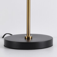 Bordslampa Rhys - svart med gulddetaljer och vinklingsbar arm