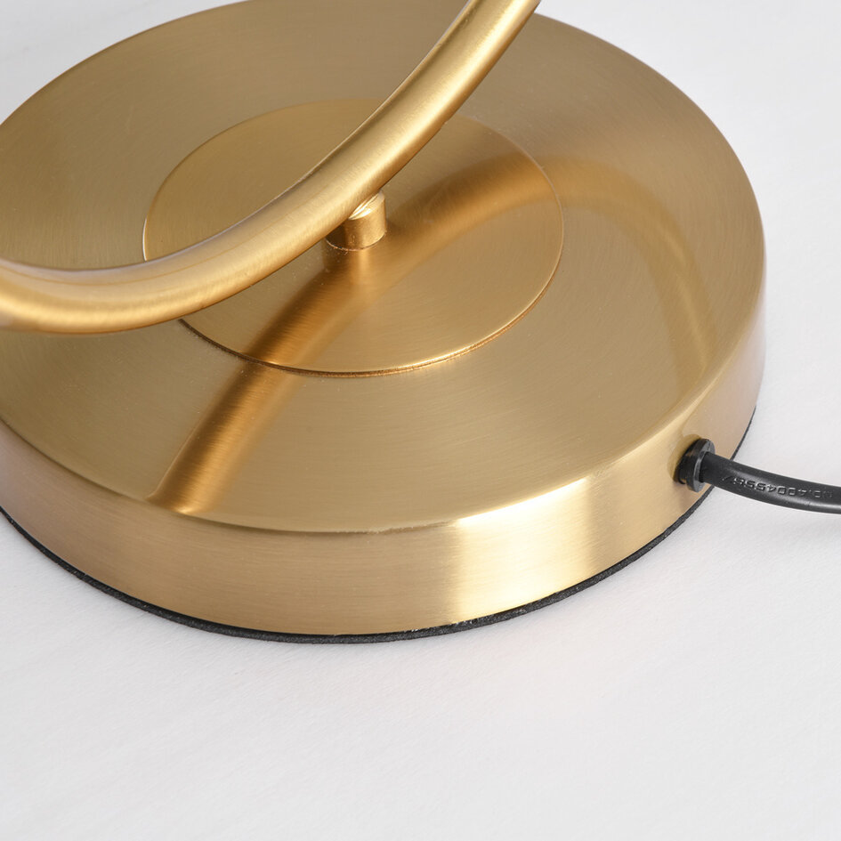 Bordslampa Gene - guld med mjölkvitt glasklot