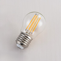 E27-filamentlampa 3-stegs dimbar 4,5 watt, transparent 45 mm