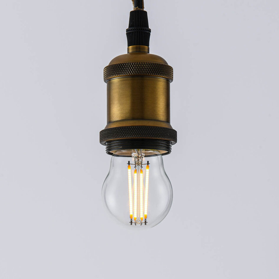 E27-filamentlampa 3-stegs dimbar 4,5 watt, transparent 45 mm