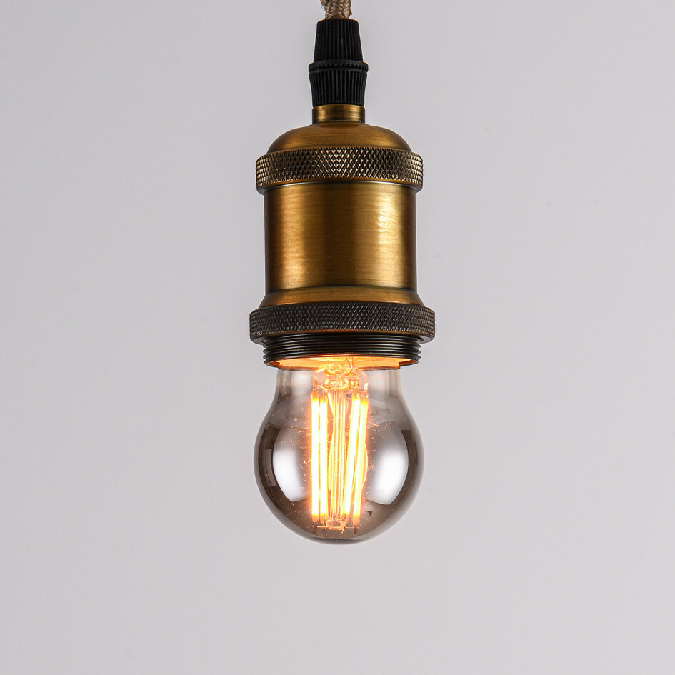 E27-filamentlampa 3-stegs dimbar 4,5 watt, rökfärgat glas 45 mm