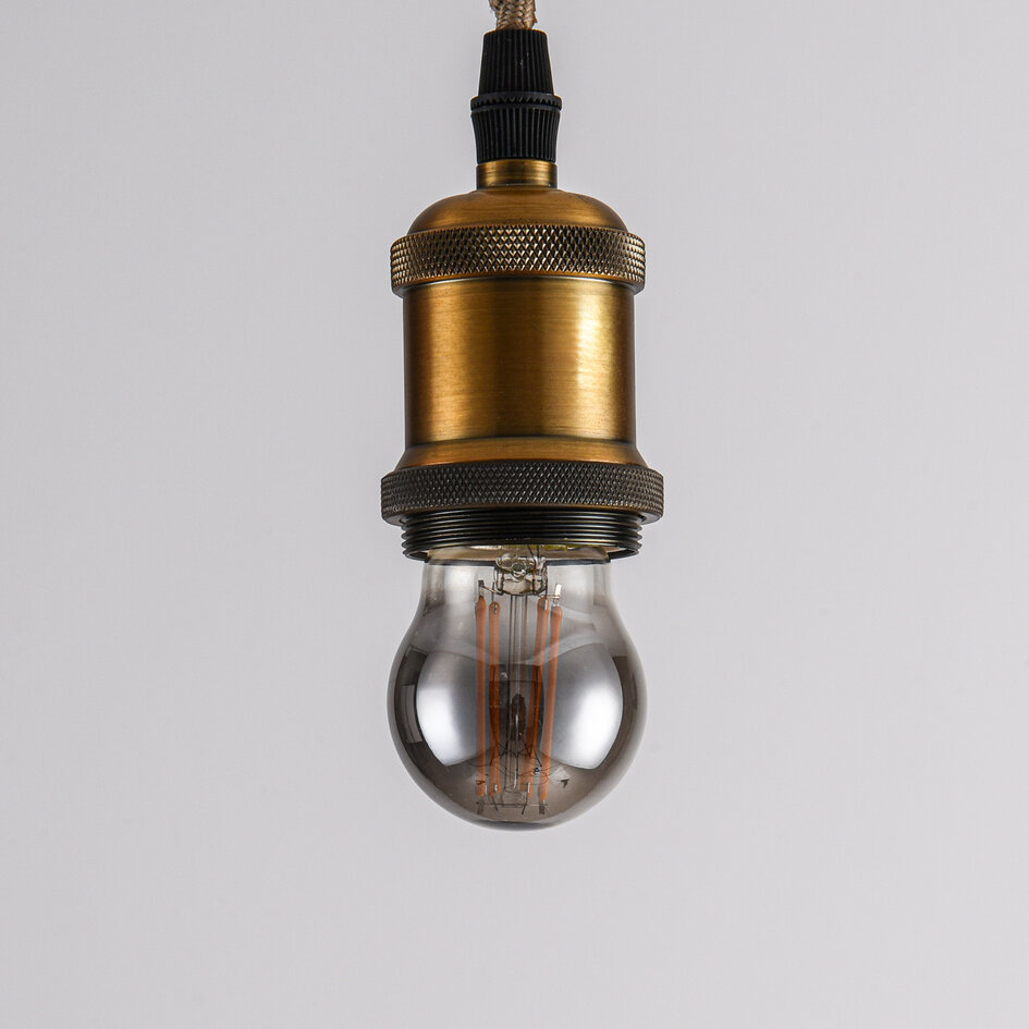 E27-filamentlampa 3-stegs dimbar 4,5 watt, rökfärgat glas 45 mm