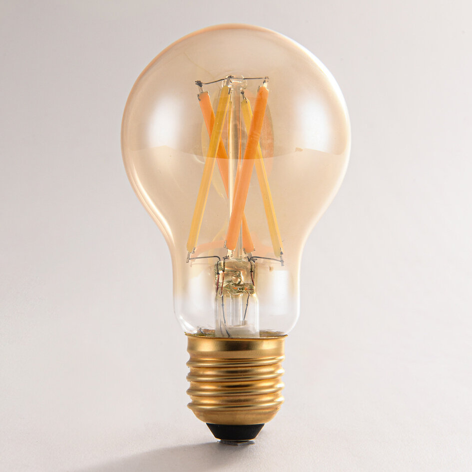 Smart E27 LED-lampa dim-to-warm 7 watt, amber 60 mm (Tuya)