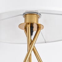 Bordslampa Susan - gyllene trefot med tygskärm