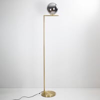 Design golvlampa Connor - rökfärgat glas med spegeleffekt