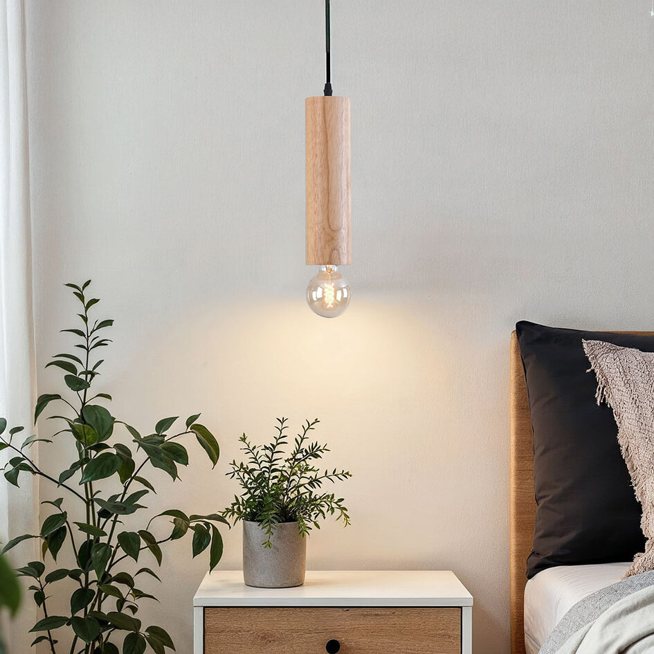 Minimalistisk pendellampa Toby i ek