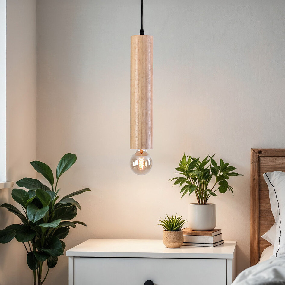 Minimalistisk pendellampa Toby i ek