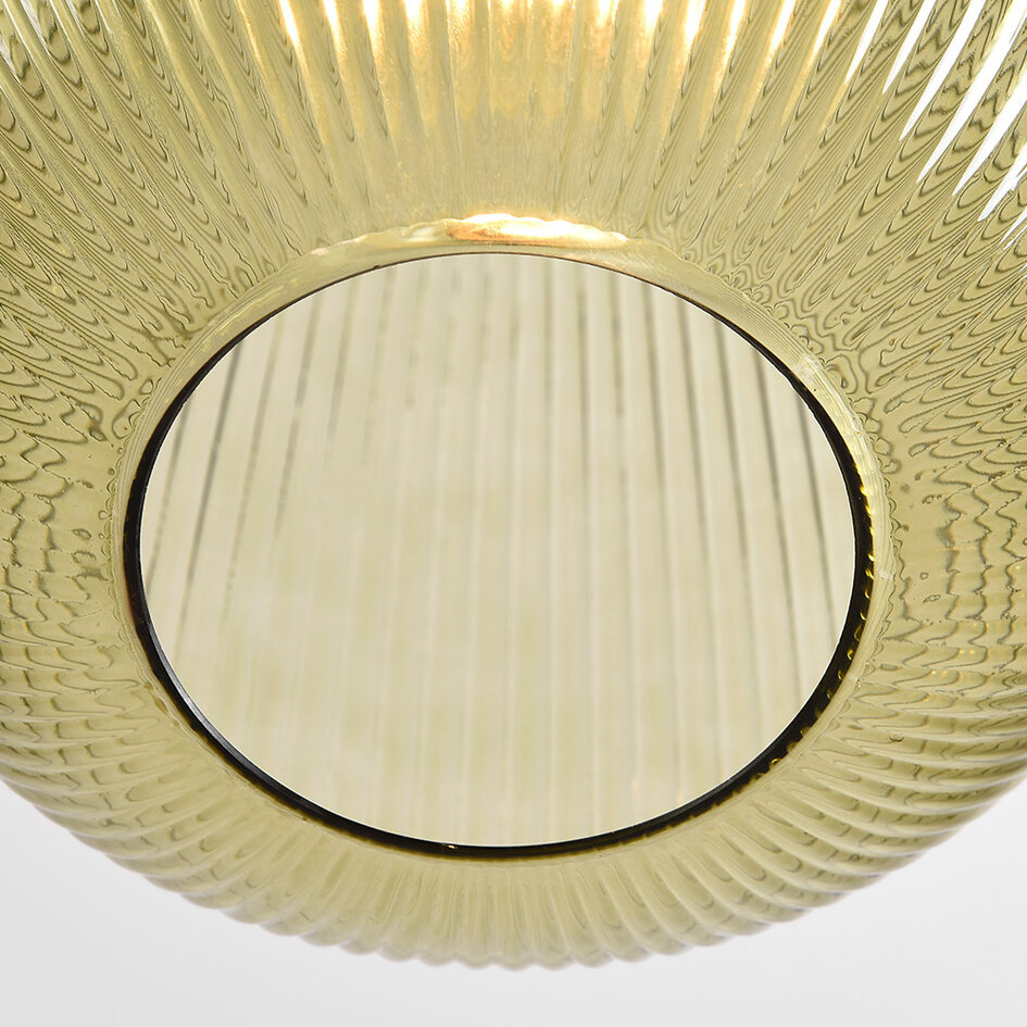 Pendellampa Dylan av räfflat glas - grön