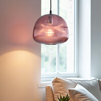 Pendellampa Molly av räfflat glas - lila