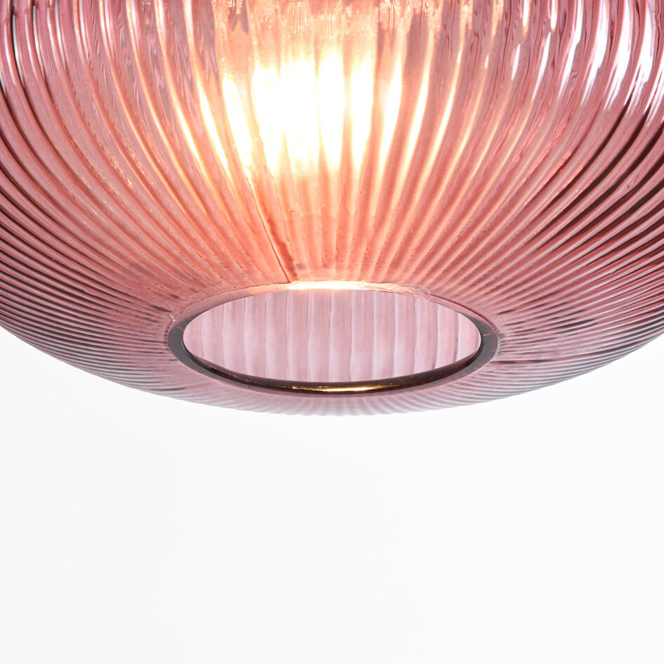 Pendellampa Molly av räfflat glas - lila