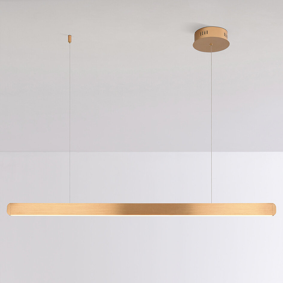Dimbar pendellampa Harvey - guld med integrerad LED