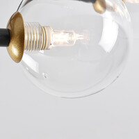 Taklampa Alec med sex lampor och transparent glas