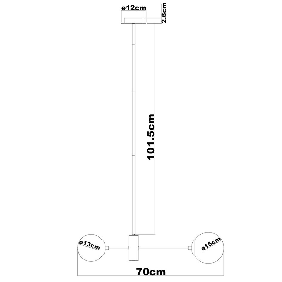 Design pendellampa Danley, 2-ljus