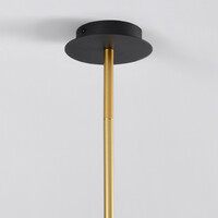 Designad pendellampa Damian med sex lampor och glaskulor