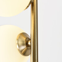 Design golvlampa guld med mjölkvitt glas 5-ljus - Tyson