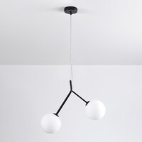 Asymmetrisk taklampa Dexter 2-ljus - mjölkvitt glas