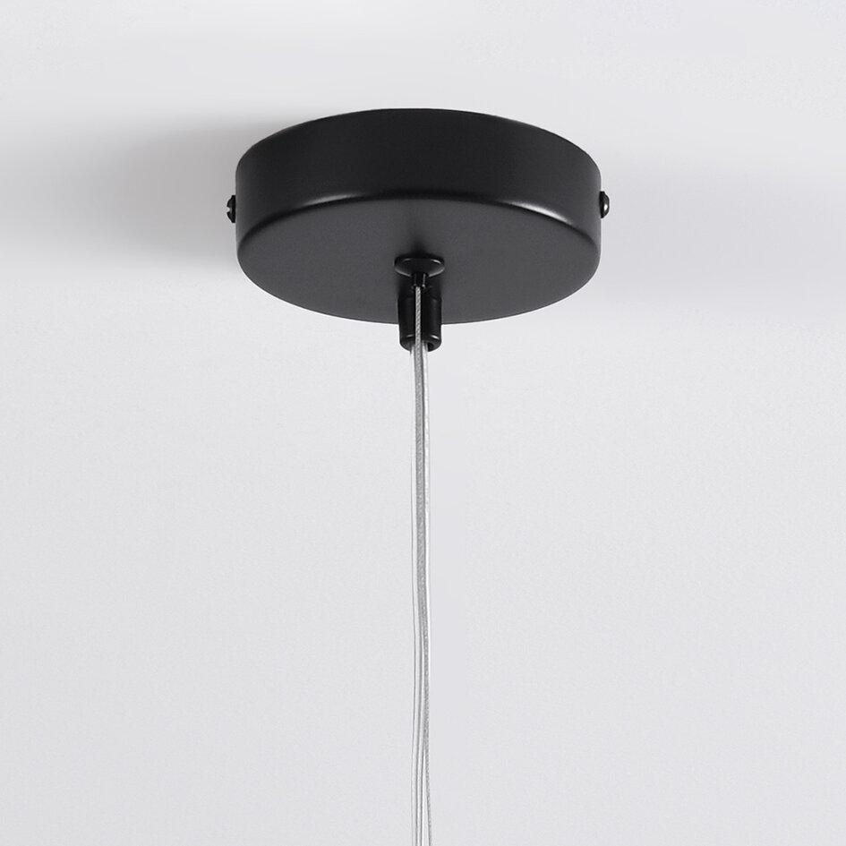 Asymmetrisk pendellampa Dexter med två lampor och glaskulor