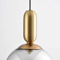 Pendellampa Lewis med en lampa och vågigt glas