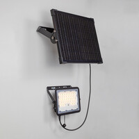 Svart solcellsvägglampa för utomhusbruk Nestor - 60W