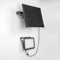 Svart solcellsvägglampa för utomhusbruk Nestor - 60W