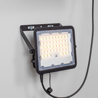 Svart solcellsvägglampa för utomhusbruk Nestor - 60W
