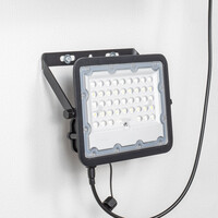 Svart solcellsvägglampa för utomhusbruk Nestor - 60W