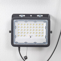 Svart solcellsvägglampa för utomhusbruk Nestor - 60W