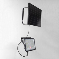 Svart solcellsvägglampa för utomhusbruk Rafail med sensor - 200W
