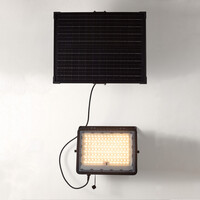Svart solcellsvägglampa för utomhusbruk Rafail med sensor - 200W