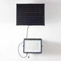 Svart solcellsvägglampa för utomhusbruk Rafail med sensor - 200W