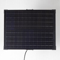 Svart solcellsvägglampa för utomhusbruk Rafail med sensor - 200W