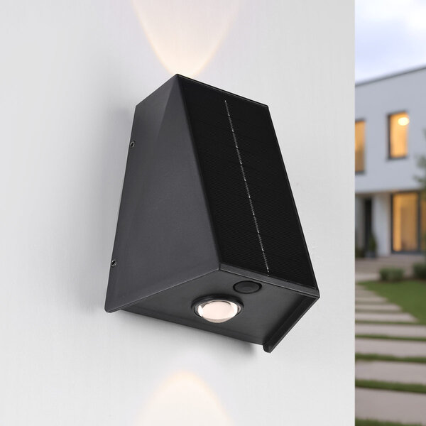 Solar vägglampa för utomhusbruk Solon - svart