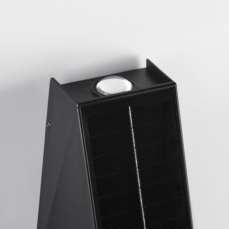Solcellsvägglampa för utomhusbruk Solon - svart