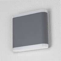Platt utomhusvägglampa Arianna - grå 6W