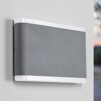 Platt utomhusvägglampa Demi - grå 12W