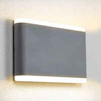 Platt utomhusvägglampa Demi - grå 12W