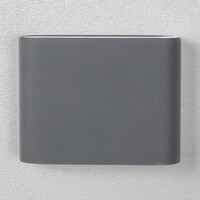 Platt utomhusvägglampa med glas - antracit 6 eller 12W