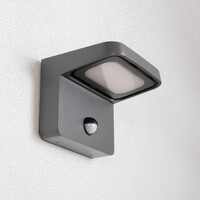 Vinkelbar utomhusvägglampa Greg med sensor - svart med integrerad LED