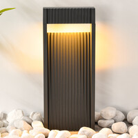 Stående utomhuslampa Andrew med räfflad design - antracit med integrerad LED