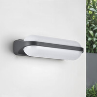 Cylinderformad utomhusvägglampa Tyler - svart med integrerad LED